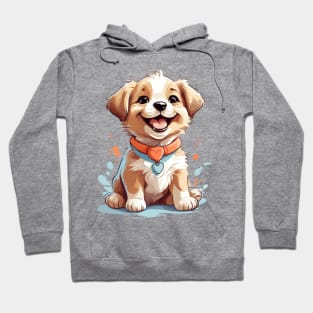 Cute Cartoon Laughing Puppy Hoodie